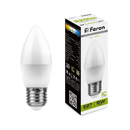 Фото для Лампа светодиодная Feron LB-570 Свеча E27 9W 4000K