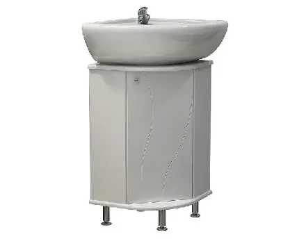 Фото для Тумба Гладиолус с умывальником Элегия 45 угловая белая