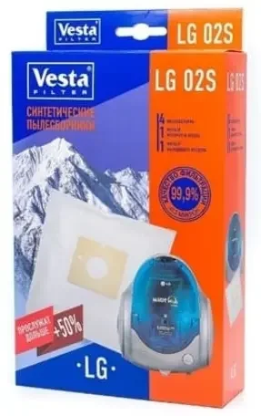 Фото для Мешки-пылесборники Vesta filter LG 02 S для пылесосов LG, 4 шт + 2 фильтра