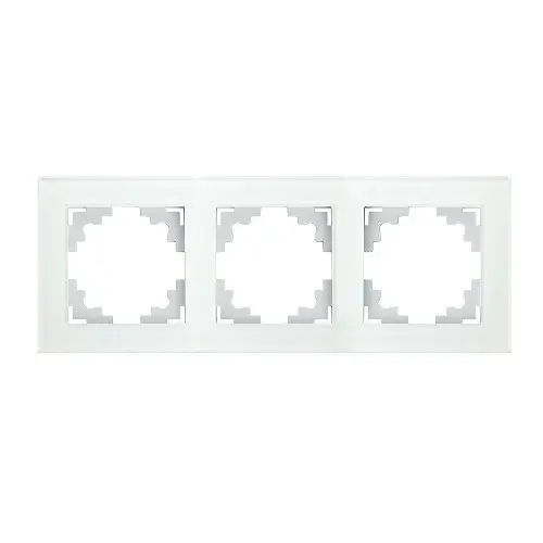 Рамка горизонтальная 3-местная,STEKKER, GFR00-7003-01, серия Катрин, белый 39256