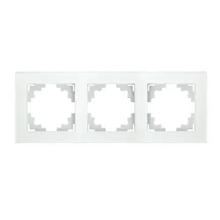 Рамка горизонтальная 3-местная,STEKKER, GFR00-7003-01, серия Катрин, белый 39256