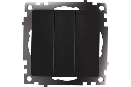 Фото для Выключатель 3-клавишный STEKKER (механизм), gls10-7108-05, 250v, 10а, Катрин, черный, 49172