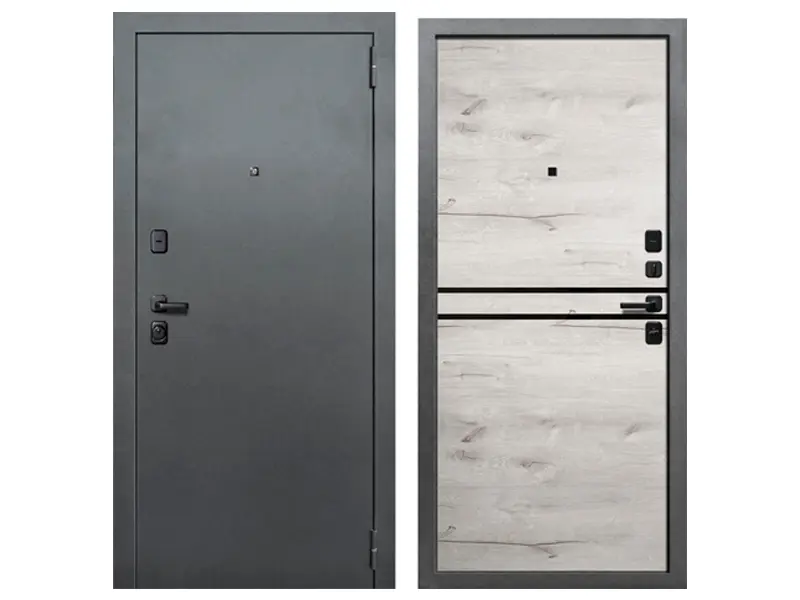 Дверь входная Диамонд, правая, 860 мм Букле тёмный/ Дуб арктик