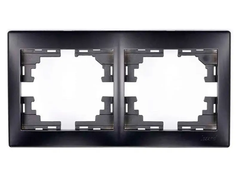 Рамка на 2 постагоризонтальная, черный бархат, без вставки, Lezard MIRA 701-4200-147