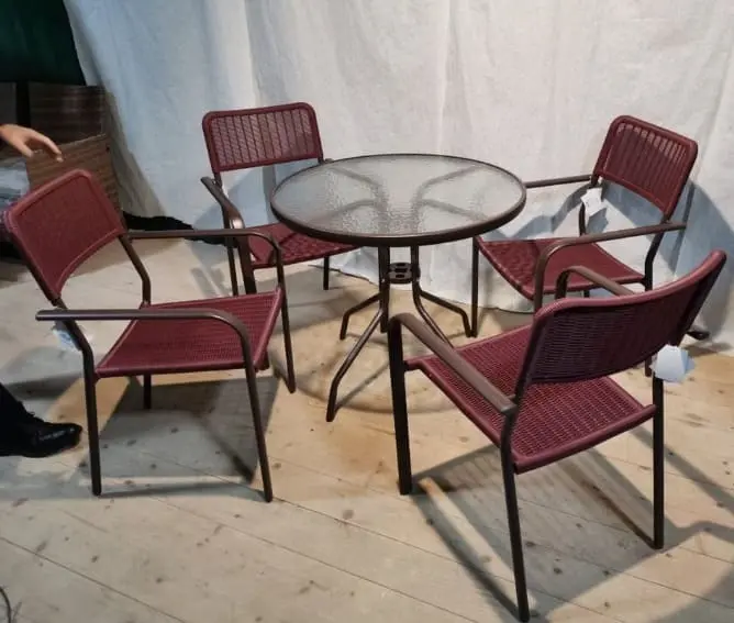 Набор дачной мебели Элегия (бордовый) стол, 4 кресла