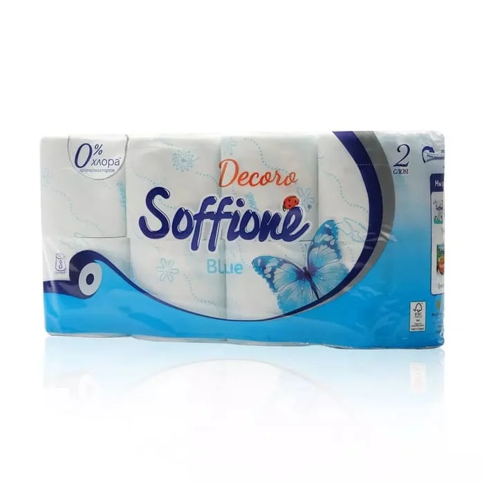 Туалетная бумага Soffione двухслойная 8 рулонов