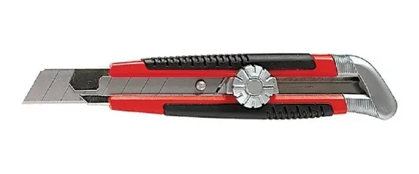 Нож выдвижное лезвие, металлическая направляющая, винтовой фиксатор лезвия MATRIX 18 мм 78914