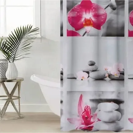 Фото для Штора для ванной комнаты «Камни и орхидея» 180?180 см, EVA, 1204918