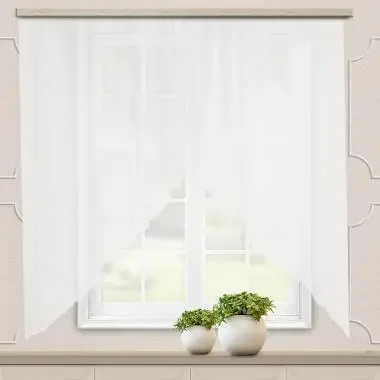 Фото для Комплект штор для кухни Witerra Марианна однотонный, 300x160 см цвет белый