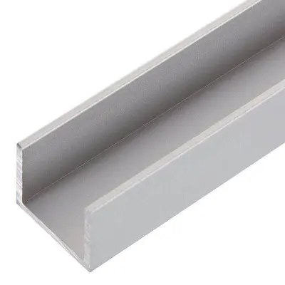 Швеллер алюминиевый 15х12х15х2 мм, 2 м, цвет серебро