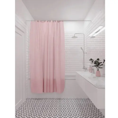 Штора для ванны 180x200 см, PEVA розовый, РЕ7210А