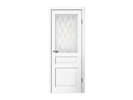 Дверь межкомнатная 700х2000 "C03" эмалит белый Английская решетка