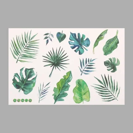 Фото для Наклейка пластик интерьерная цветная "Тропические листья" 40х60 см