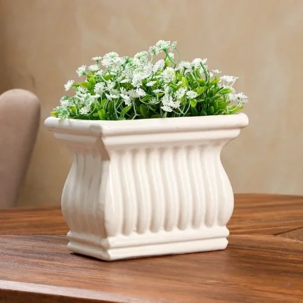 Фото для Кашпо 1 л "Скудетто", керамика, белое, среднее, 9489946