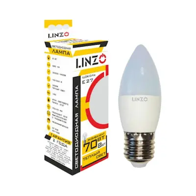 Лампа светодиодная LINZO LED B35 8W E27 4000K