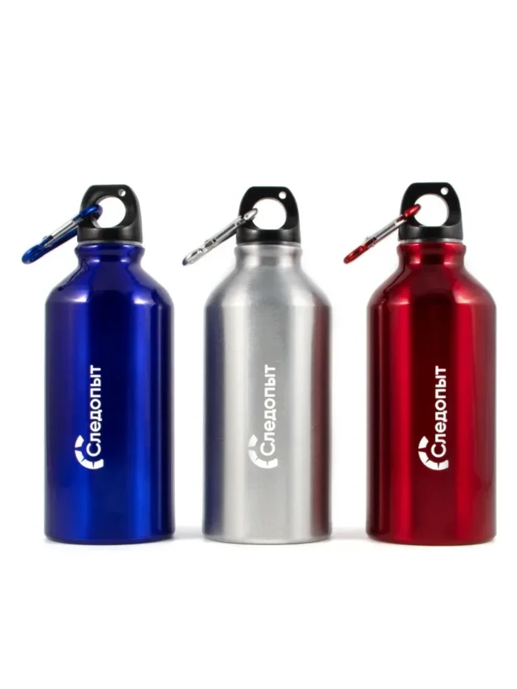 Бутылка питьевая "Следопыт"алюм. с карабином 400мл