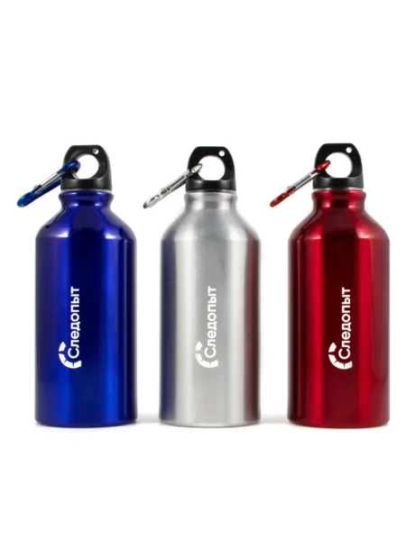 Бутылка питьевая "Следопыт"алюм. с карабином 400мл