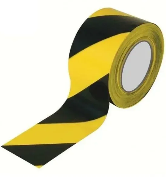 Лента сигнальная оградительная желто-черная