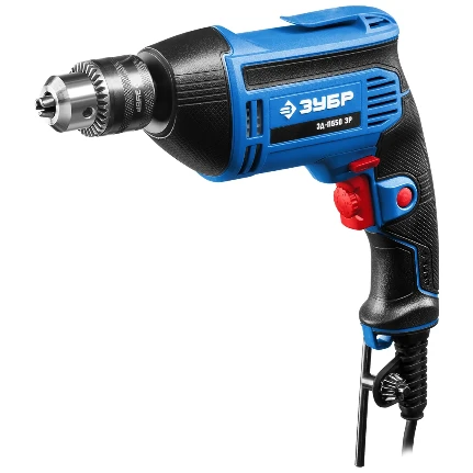Фото для Дрель-шуруповерт Зубр ЗД-П550 ЭР 550Вт патрон\x3A1,5-13мм ключевой, 1 скорость, 0-3000об/мин, дерево- 20мм, металл -10мм, регули