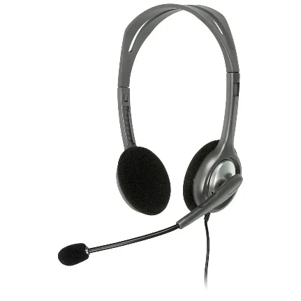 Фото для Наушники+микрофон Logitech H110 темно серые (2 x 3.5мм, кабель 1.8м) для пк ,20 - 20000 Гц, стерео (981-000472)
