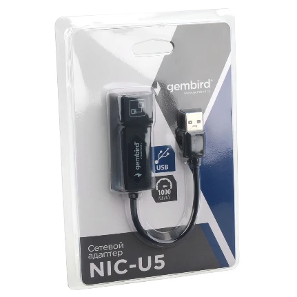 Фото для Сетевая Карта (USB 3.0) Gembird NIC-U5 USB 3.0 - Fast Gigabit Ethernet adapter