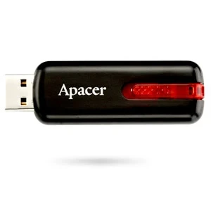 Фото для Флеш диск 64GB USB 2.0 Apacer черный AH326, выдвижной механизм,может сжимать размеры файлов в 5 раз и защищать данные с помощью 
