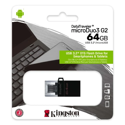 Фото для Флеш диск 64GB USB 3.0 Kingston DT microDuo 3 G2 DTDUO3G2/64GB черный