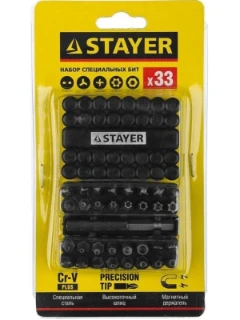 Н-р бит 33 пр.с магн.адаптером в ударопрочном держателе STAYER