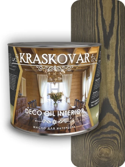 Фото для Масло для интерьера Kraskovar Deco Oil Interior Эбен 2,2 л