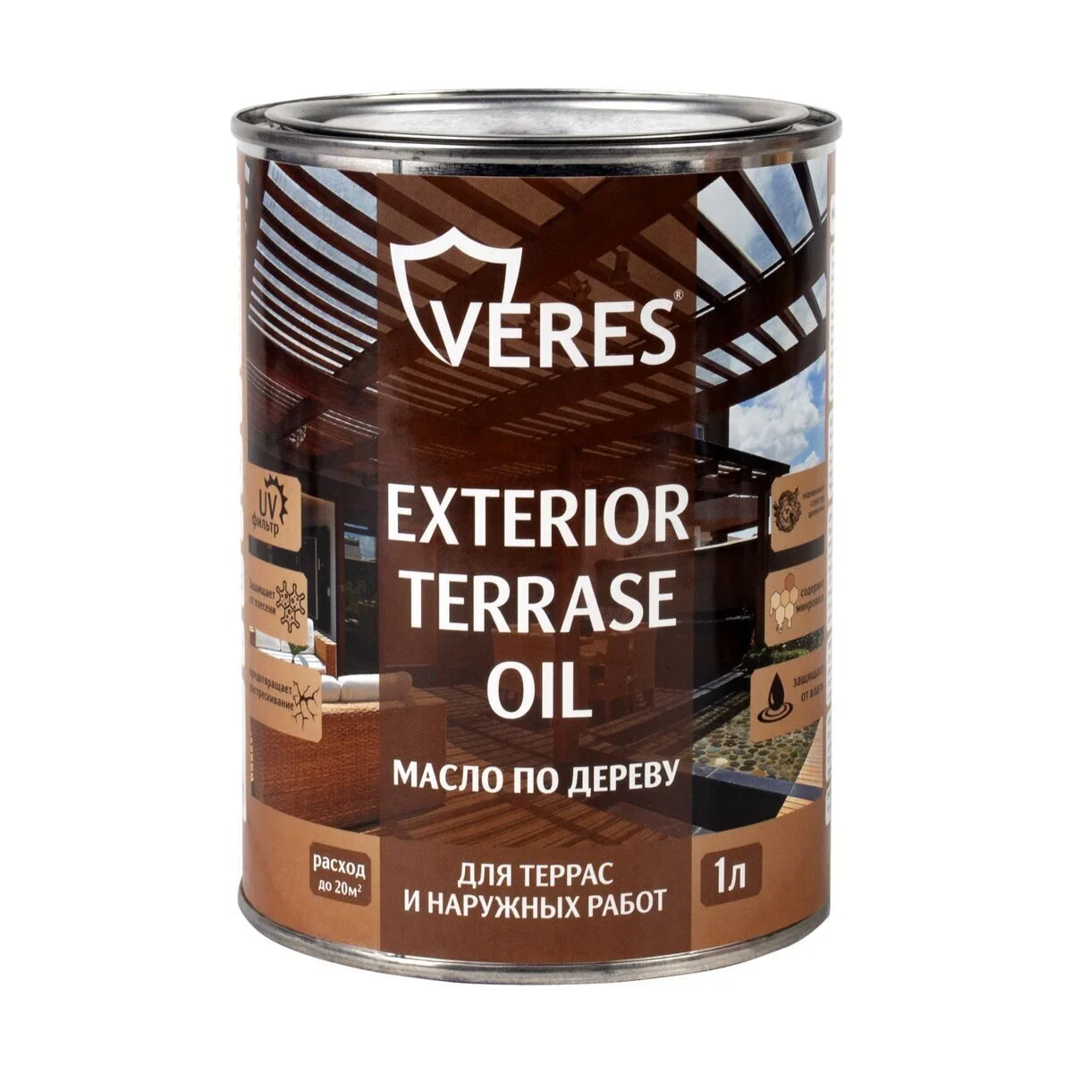 Масло для дерева Veres Exterior Terrase Oil, 1 л, тик