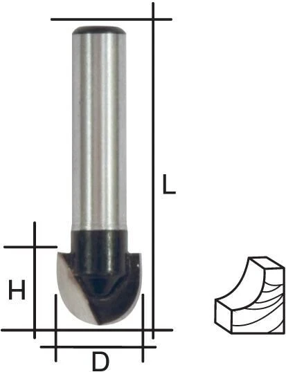 Фото для Фреза пазовая галтельная D10, H6,5, L40//FIT