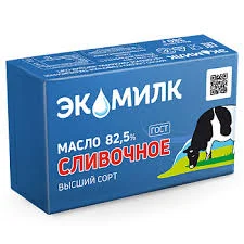 Масло сливочное Экомилк 380гр 82,5% в/с гост*8 (БЗМЖ)