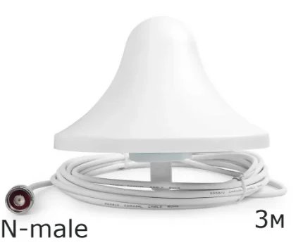 Фото для Антенна Орбита OT-GSM11 (700-960 / 1710-2100MHz) усил. 5dBi, N-female, с кабелем 3м, потолочная