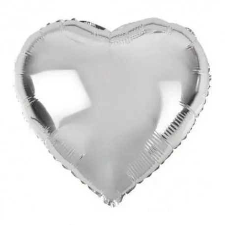 Шар фольгированный "Сердце металлик Silver" 18