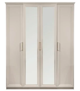 Шкаф "МОККО" 4-дверный с зеркалом бежевый
