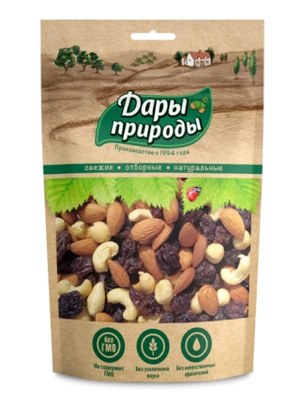Фото для Коктейль Дары природы 150г смесь орехов и изюма*8 1995