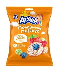 Фото для Хлебцы Агуша рисовые 30гр Ягодное Ассорти 0.2%*8