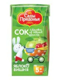 Фото для Сок Сады придонья 125мл Яблоко/вишневый с 5 мес б/с*18