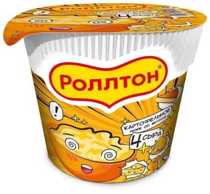 Фото для Пюре картофельное Роллтон 40гр четыре сыра*24