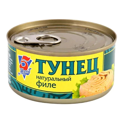 Фото для Тунец Пять Морей 185г филе натур *24