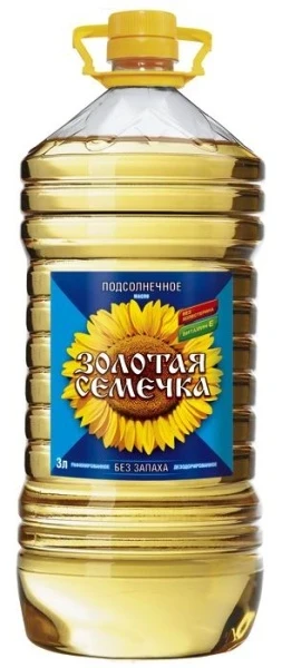 Фото для Масло Золотая семечка 3л подсолнечное раф дез*6