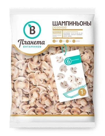 Фото для Шампиньоны резаные Планета витаминов 1кг с/м *10
