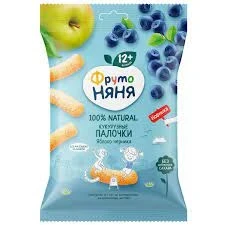 Фото для Палочки кукурузные ФрутоНяня 20гр Яблоко/Черника*9