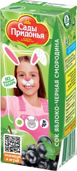 Фото для Сок Сады Придонья 200мл яблоко/черная смородина*27