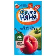 Фото для Сок ФрутоНяня 200мл яблоко/персик*18