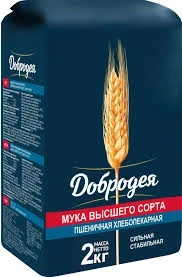Фото для Мука Добродея 2кг пшеничная в/с ГОСТ*6