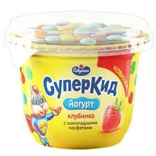 Фото для Йогурт СуперКид 103гр клубника/конфеты*6 (БЗМЖ)