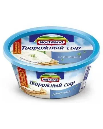 Фото для Сыр творожный Хохланд 220гр сливочный *6 (БЗМЖ)