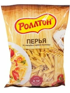 Фото для Макароны Роллтон 400г Готовить легко Перья*16*8