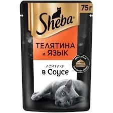 Фото для Корм д/кошек Шеба 75гр Ломтики в соусе Телятина и язык*28